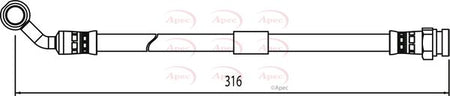 Apec HOS4030 Brake Hose - 1