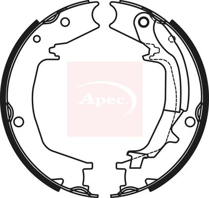 Apec SHU808 Brake Shoe Set, parking brake - 1