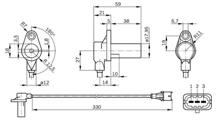 Bosch 0261210248 Sensor, crankshaft pulse - 6