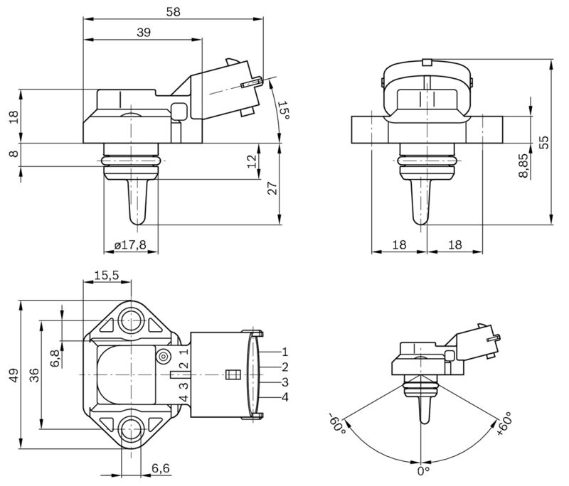 Bosch 0281002316 Sensor, boost pressure - 5