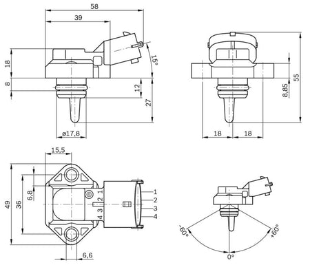 Bosch 0281002316 Sensor, boost pressure - 5
