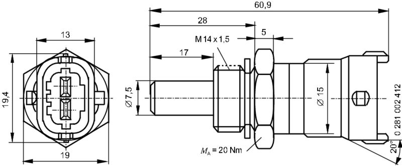 Bosch 0281002412 Sensor, coolant temperature - 6