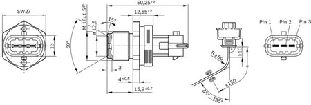 Bosch 0281002937 Sensor, fuel pressure - 6