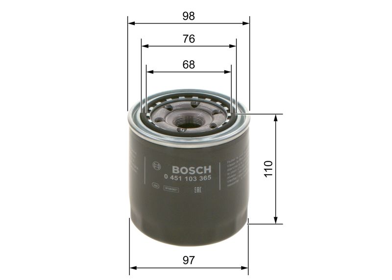 Bosch 0451103365 Oil Filter - 5