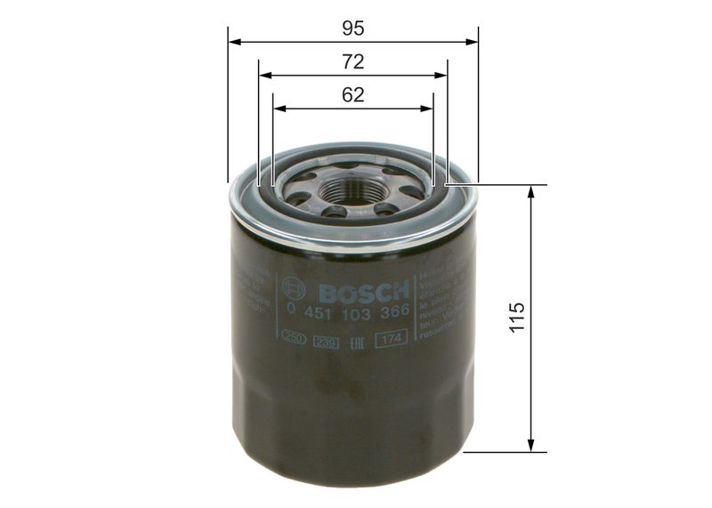 Bosch 0451103366 Oil Filter - 1