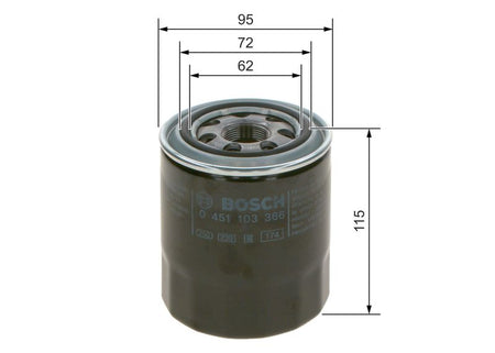 Bosch 0451103366 Oil Filter - 1