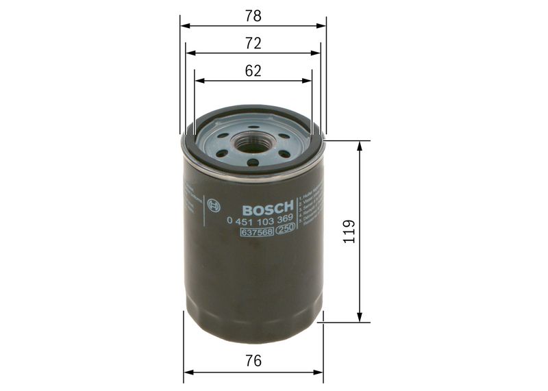 Bosch 0451103369 Oil Filter - 5
