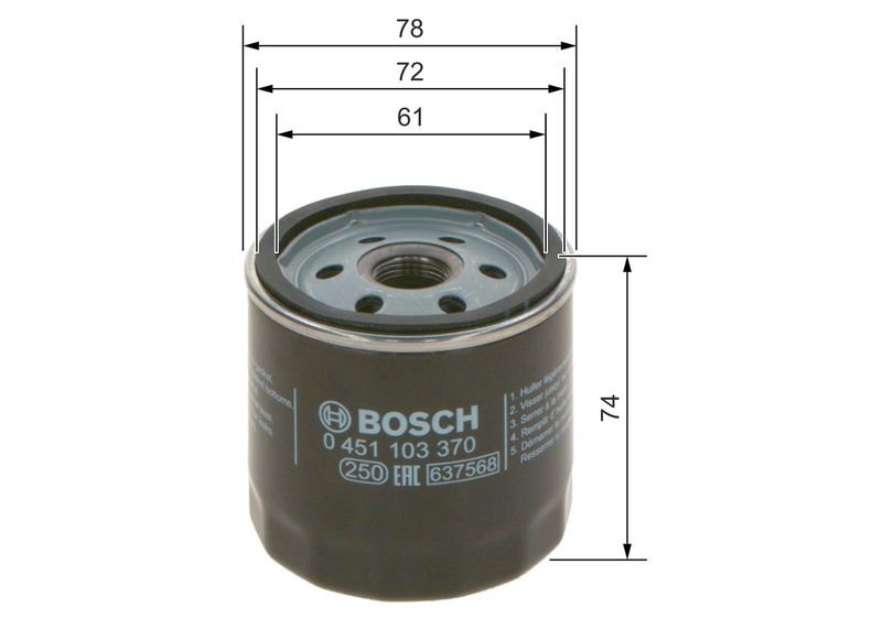 Bosch 0451103370 Oil Filter - 1