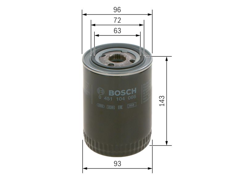 Bosch 0451104066 Oil Filter - 5