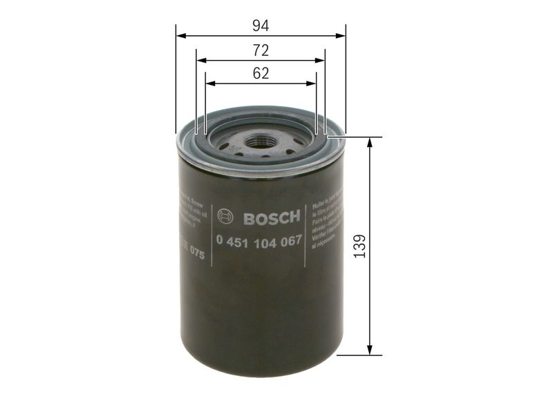 Bosch 0451104067 Oil Filter - 5
