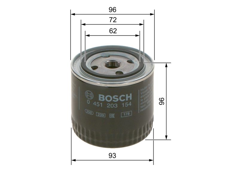 Bosch 0451203154 Oil Filter - 1