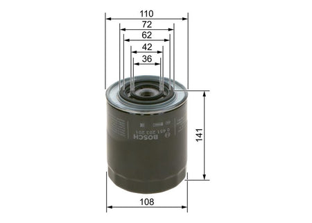 Bosch 0451203201 Oil Filter - 1