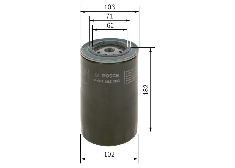 Bosch 0451302182 Oil Filter - 1
