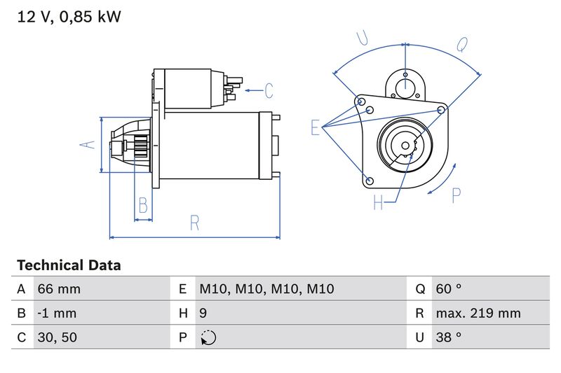 Bosch 0986010310 Starter - 1