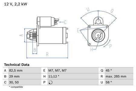 Bosch 0986010600 Starter - 1