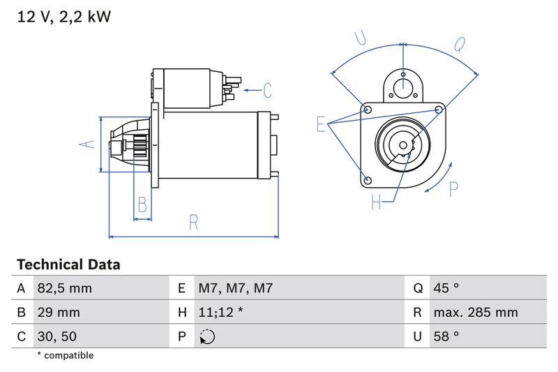 Bosch 0986010600 Starter - 1