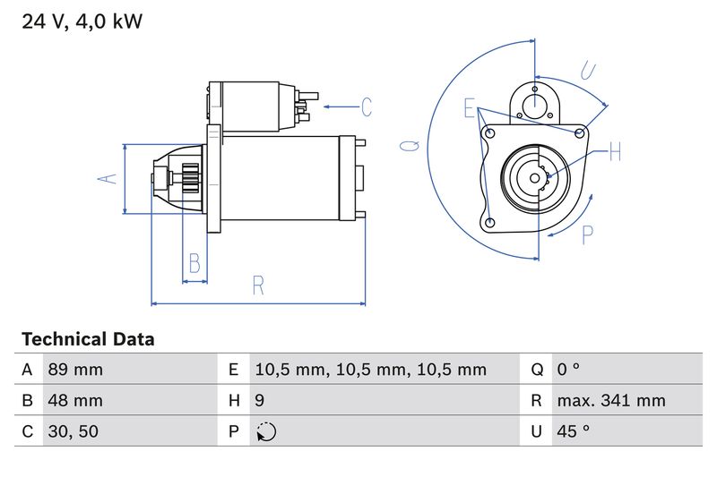 Bosch 0986011280 Starter - 1