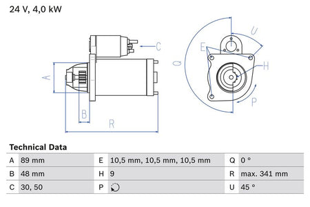Bosch 0986011280 Starter - 1