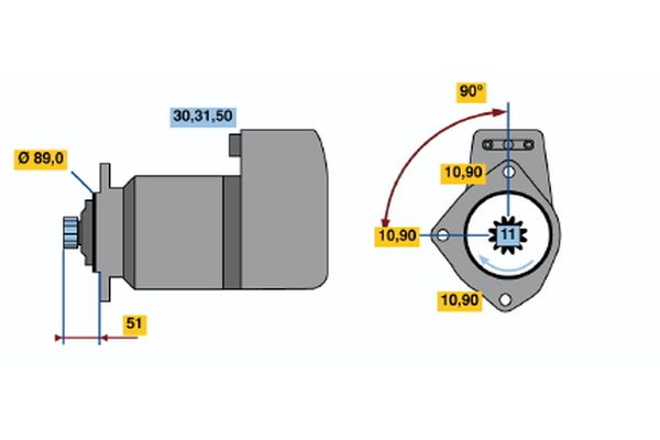 Bosch 0986011480 Starter - 1