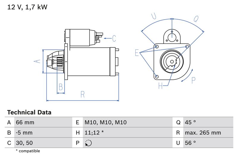 Bosch 0986013240 Starter - 1