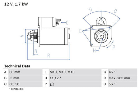 Bosch 0986013240 Starter - 1