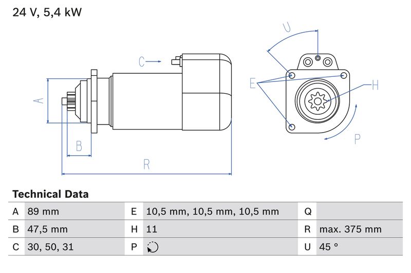 Bosch 0986013260 Starter - 1