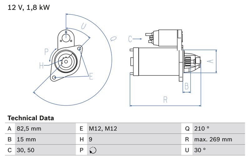 Bosch 0986016240 Starter - 1