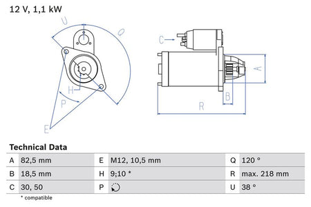 Bosch 0986016280 Starter - 1