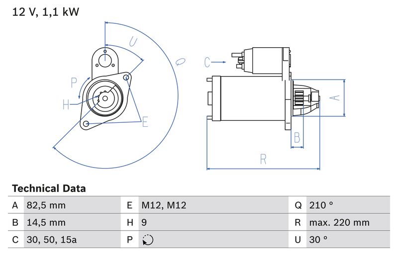 Bosch 0986016330 Starter - 1