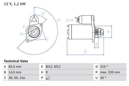 Bosch 0986016330 Starter - 1