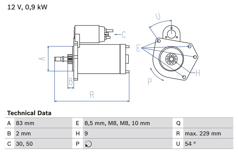 Bosch 0986016790 Starter - 1