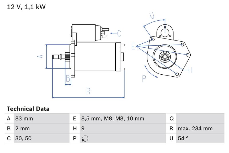 Bosch 0986016800 Starter - 1