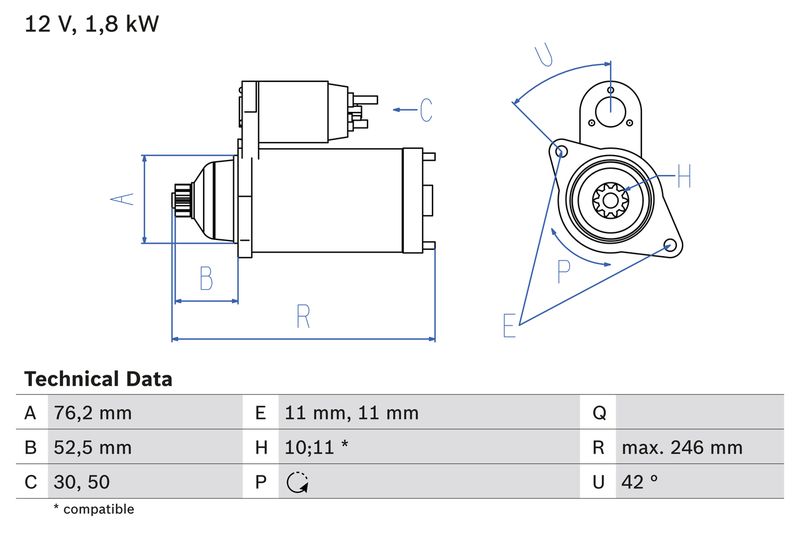 Bosch 0986016980 Starter - 1