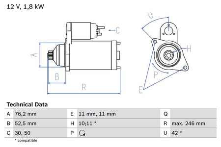 Bosch 0986016980 Starter - 1