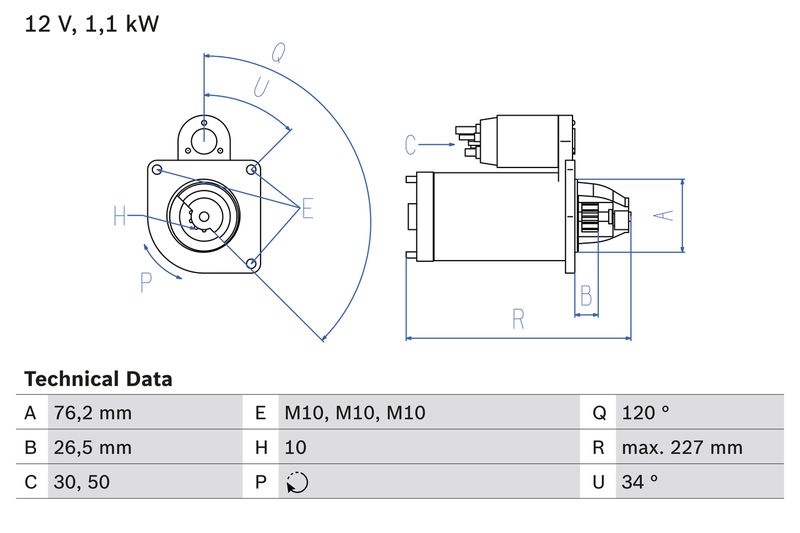 Bosch 0986017060 Starter - 1