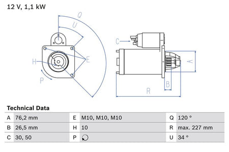 Bosch 0986017060 Starter - 1