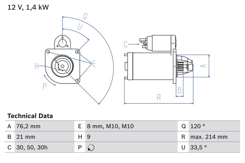 Bosch 0986017110 Starter - 1