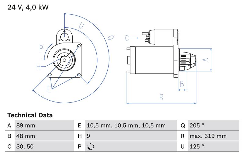 Bosch 0986017240 Starter - 1