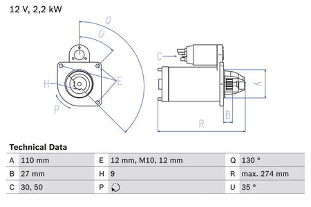 Bosch 0986017490 Starter - 1