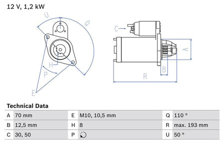 Bosch 0986017661 Starter - 1
