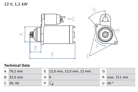 Bosch 0986017830 Starter - 1