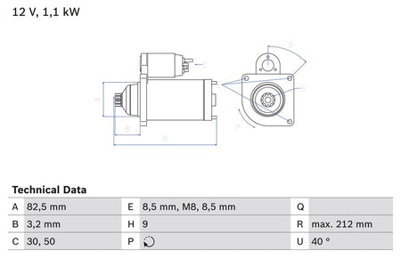 Bosch 0986017940 Starter - 1