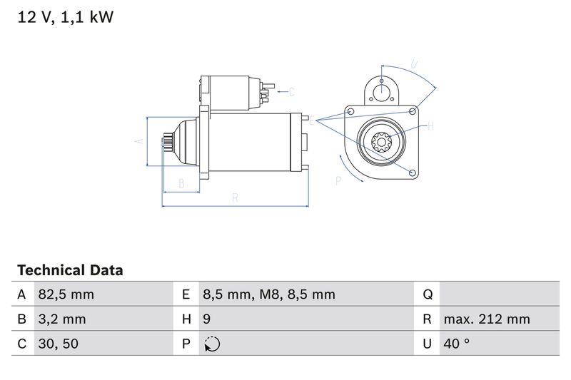 Bosch 0986017940 Starter - 1