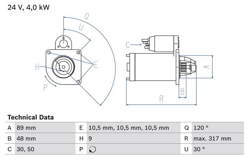 Bosch 0986017990 Starter - 1