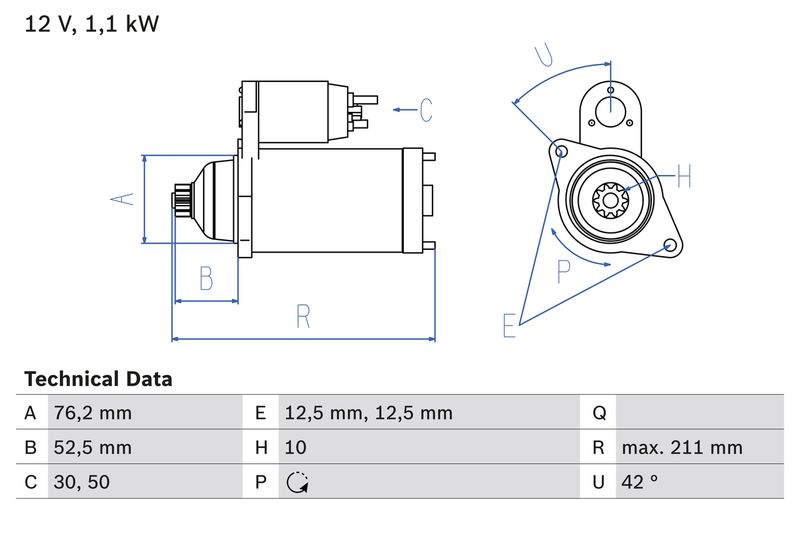 Bosch 0986018040 Starter - 1