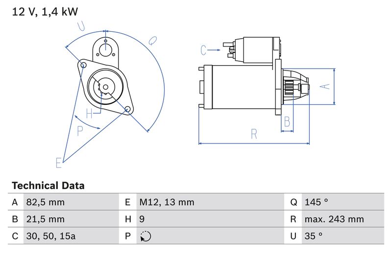 Bosch 0986018190 Starter - 1