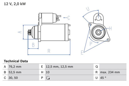 Bosch 0986018500 Starter - 1