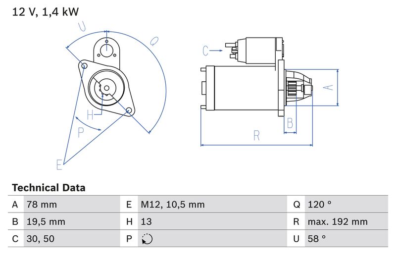 Bosch 0986019361 Starter - 1