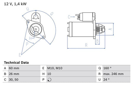 Bosch 0986019500 Starter - 1