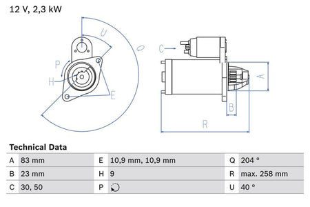 Bosch 0986019820 Starter - 1